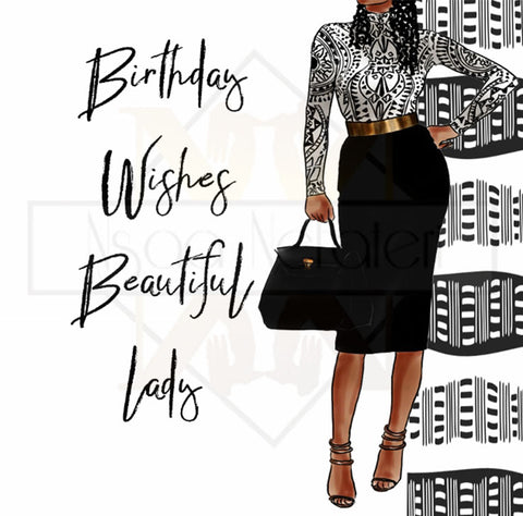 829 Chic so Fine Black Woman Birthday card (3 Pack)